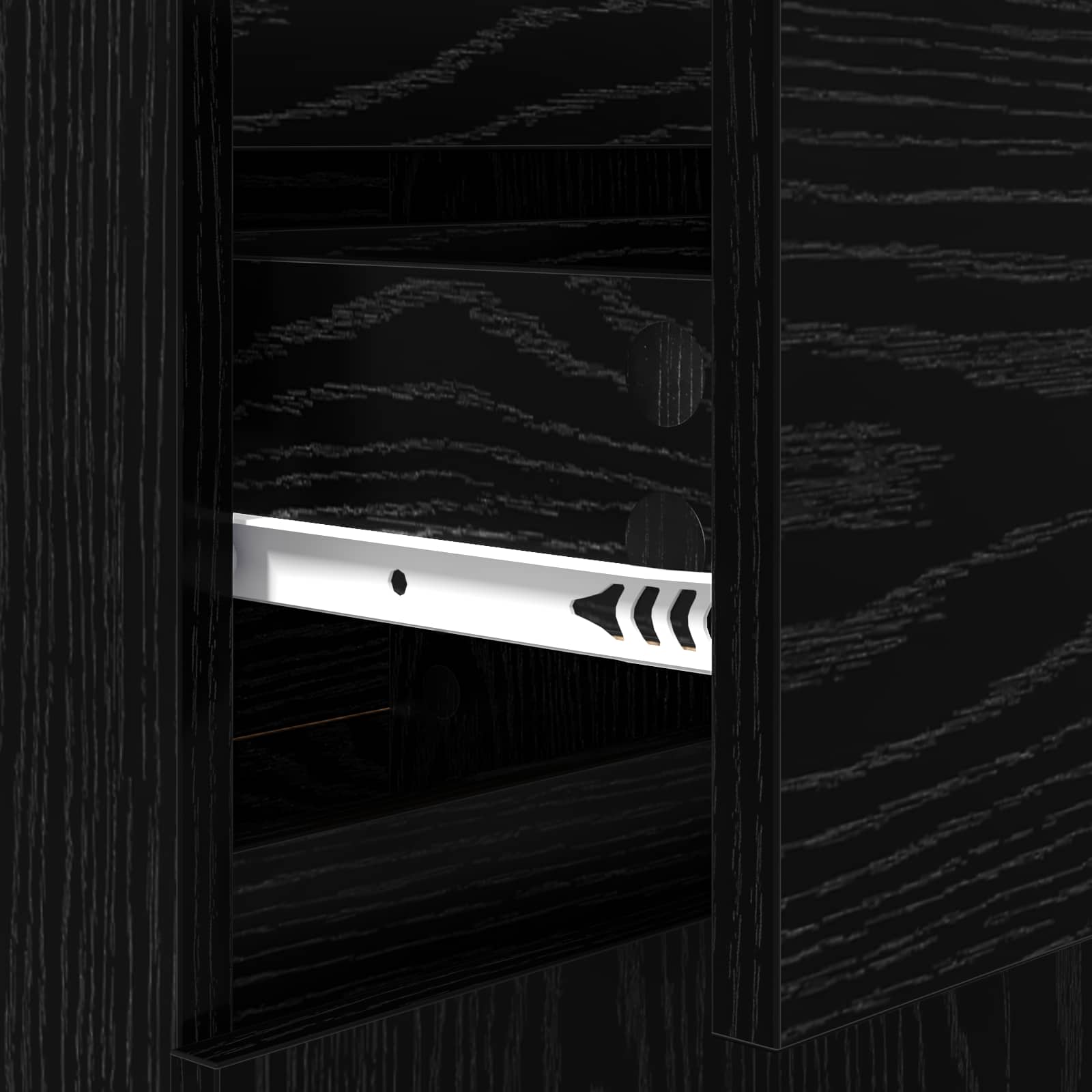 Sideboard mit Schubladen Schwarz Eichen-Optik 40 x 35 x 70 cm