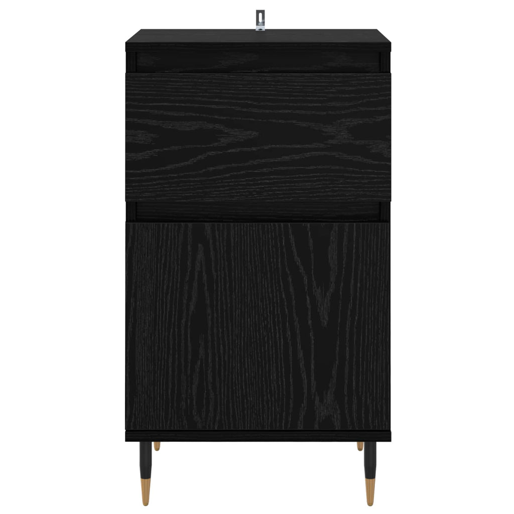 Sideboard mit Schubladen Schwarz Eichen-Optik 40 x 35 x 70 cm