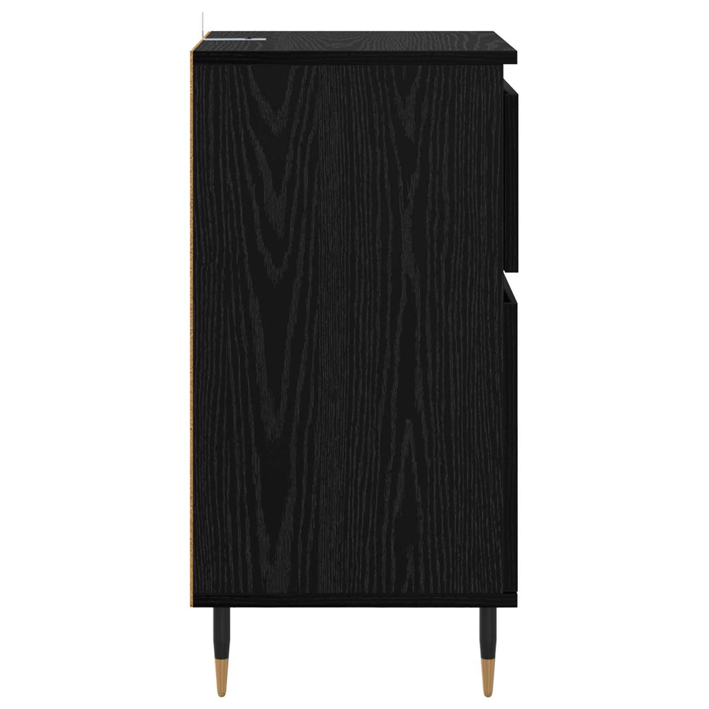 Sideboard mit Schubladen Schwarz Eichen-Optik 40 x 35 x 70 cm