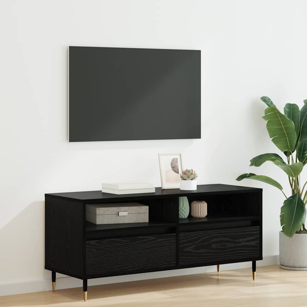TV-Schränk Schwarz Eichen-Optik 100 x 34,5 x 44,5 cm