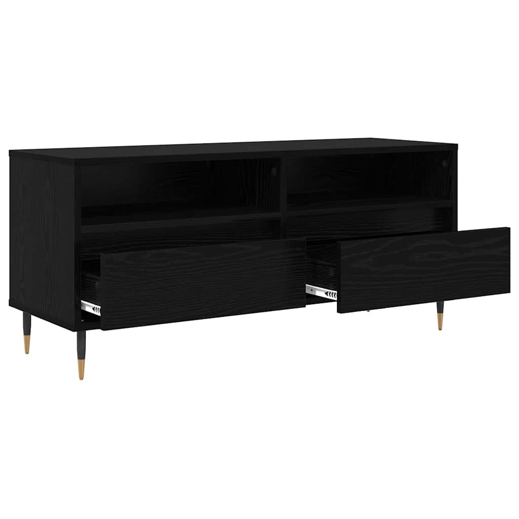 TV-Schränk Schwarz Eichen-Optik 100 x 34,5 x 44,5 cm