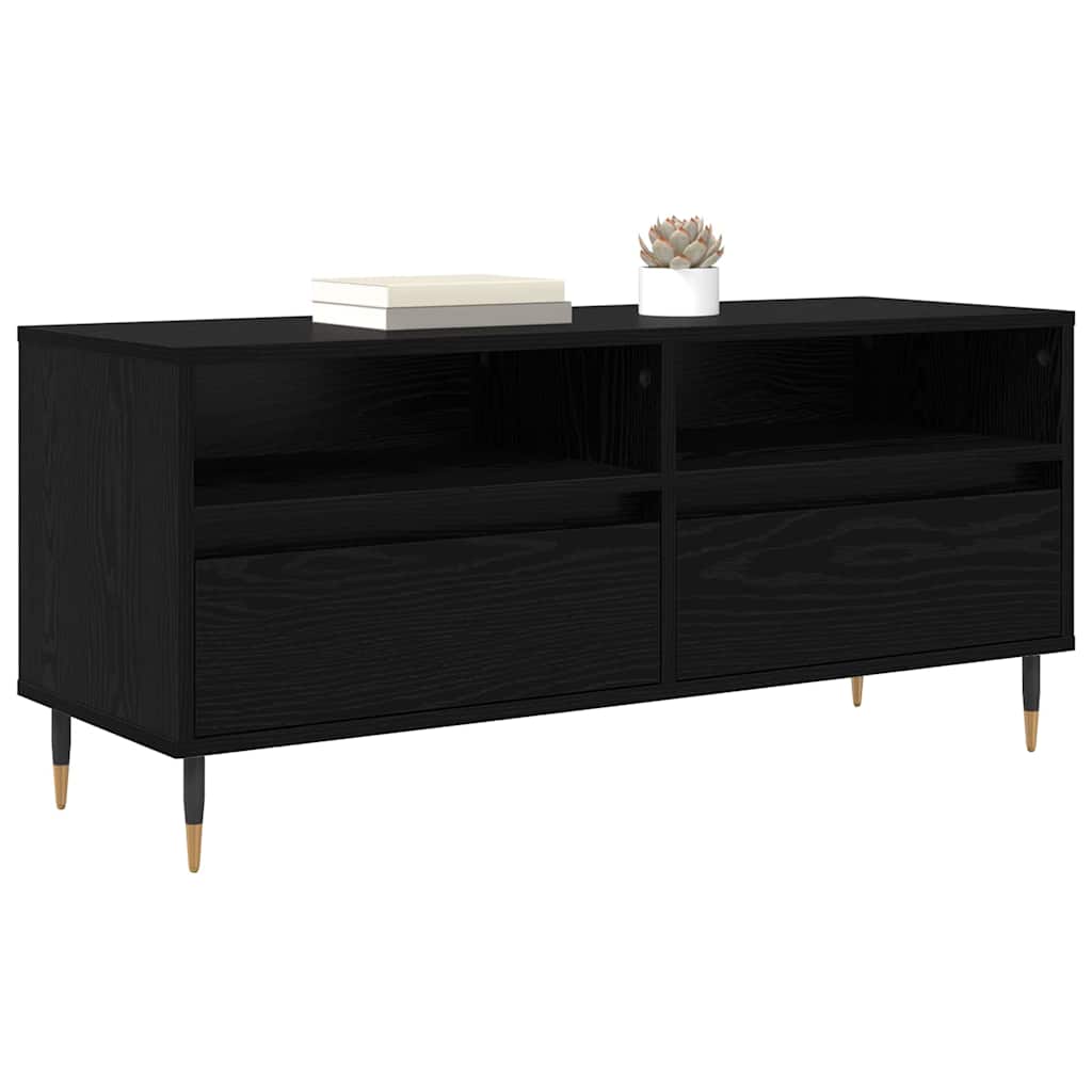 TV-Schränk Schwarz Eichen-Optik 100 x 34,5 x 44,5 cm