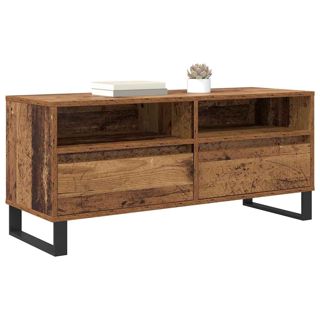 TV-Schränk Altholz 100 x 34,5 x 44,5 cm Verbundholz und Eisen