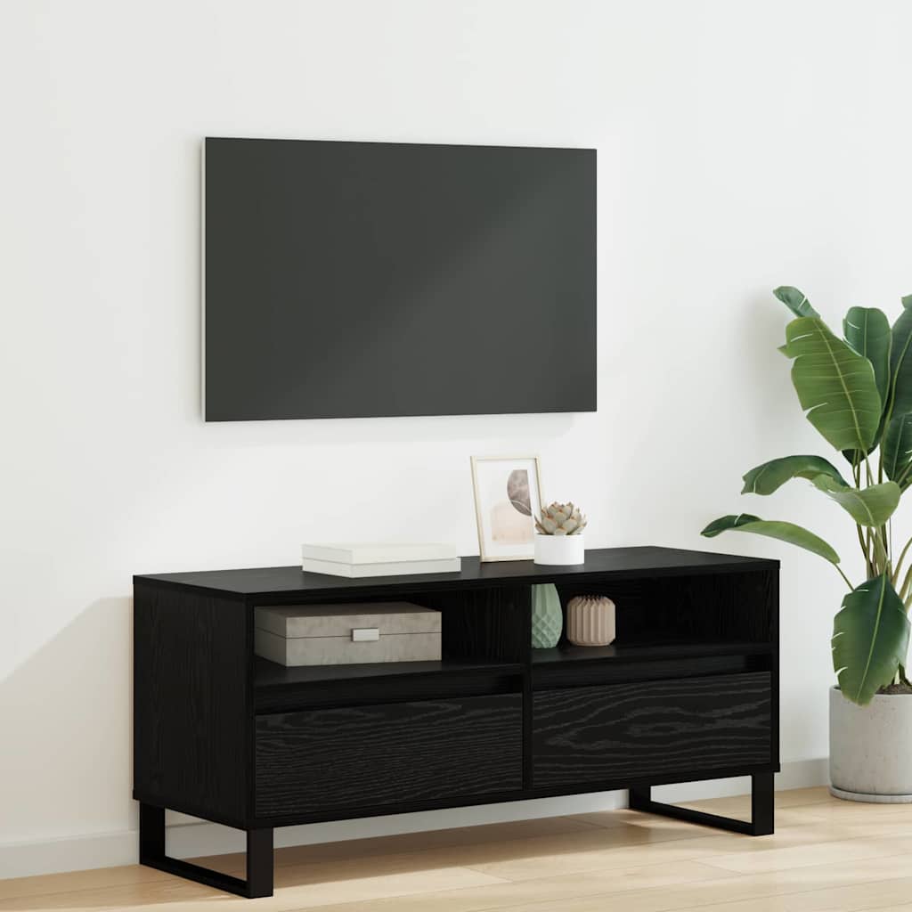 TV-Schränk Schwarz Eichen-Optik 100 x 34,5 x 44,5 cm
