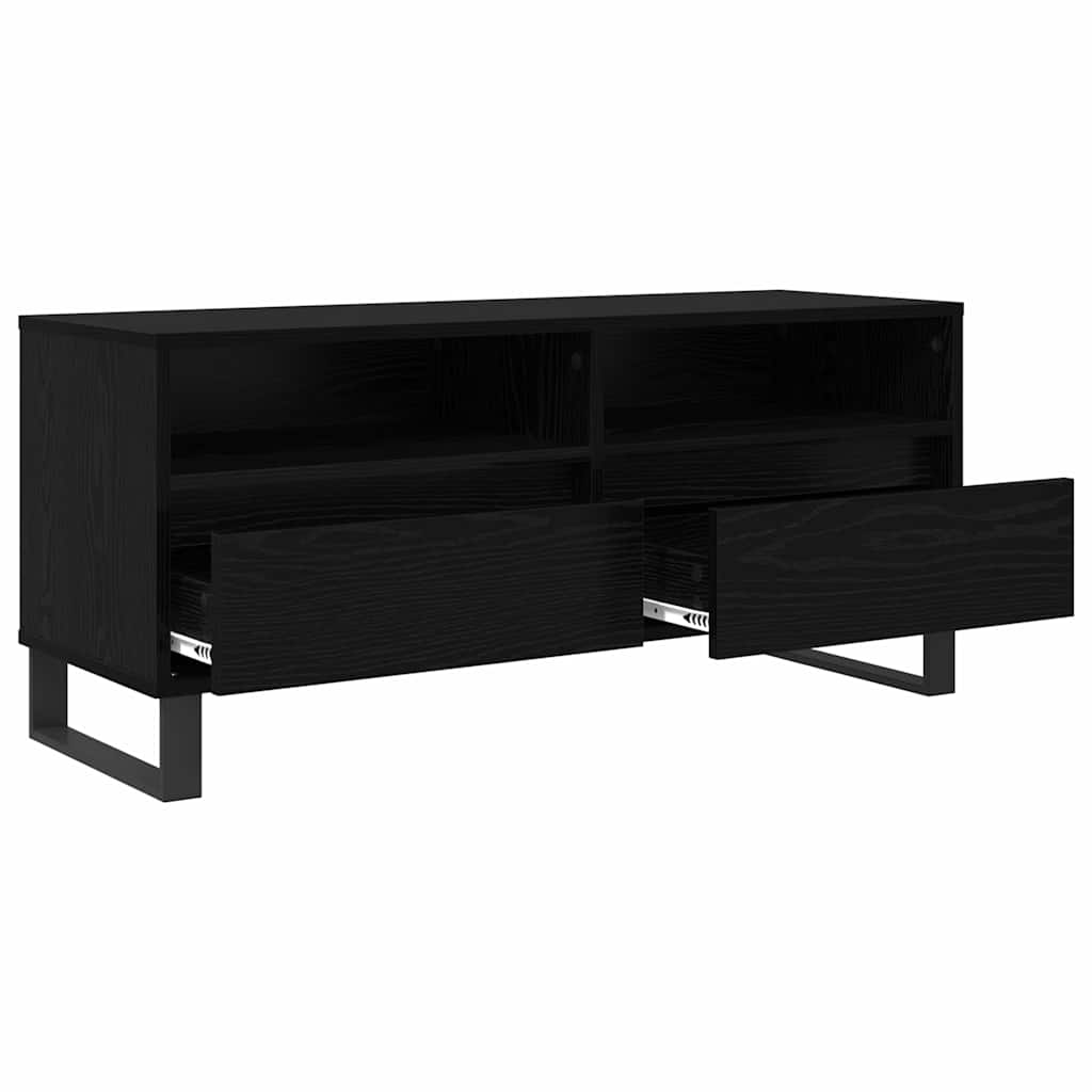 TV-Schränk Schwarz Eichen-Optik 100 x 34,5 x 44,5 cm