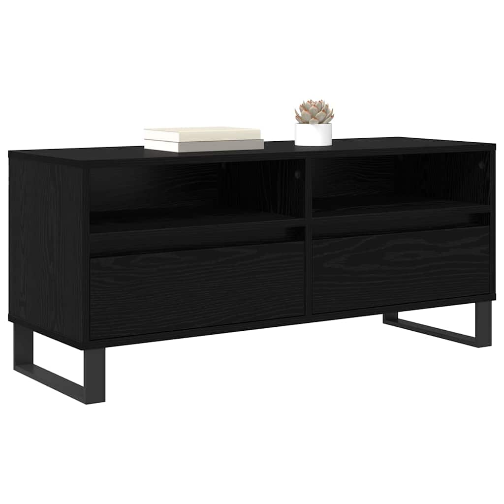 TV-Schränk Schwarz Eichen-Optik 100 x 34,5 x 44,5 cm