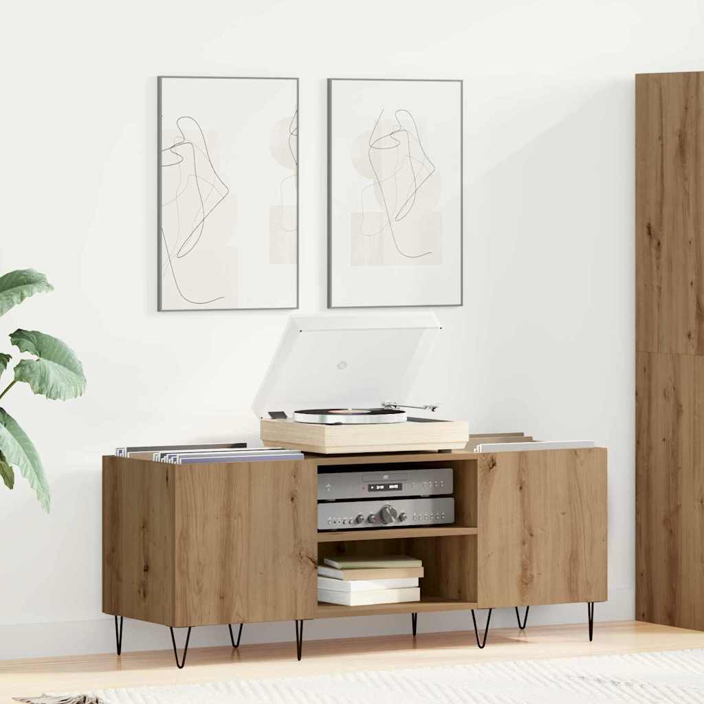 Schallplattenschrank mit Regal Artisan-Eiche 121 x 38 x 48 cm