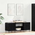 Schallplattenschrank Schwarz Eichen-Optik 121 x 38 x 48 cm