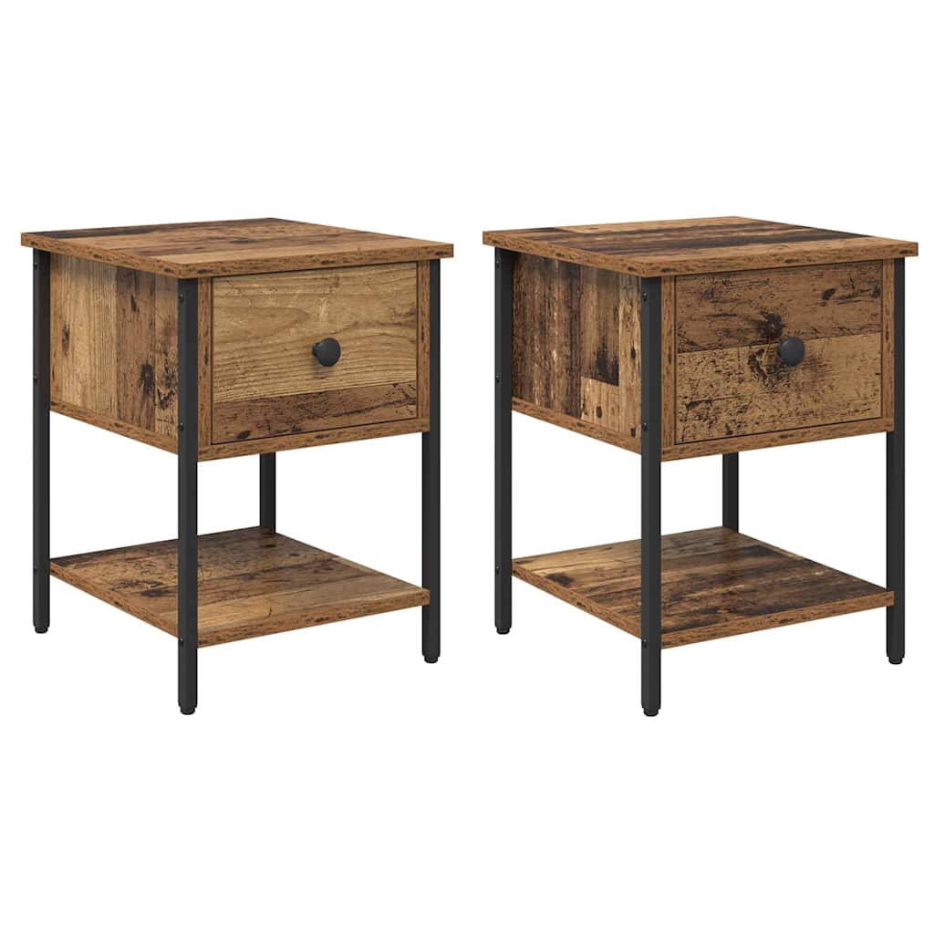 Nachttisch 2 pcs Altholz 34 x 35,5 x 45 cm Holzwerkstoff
