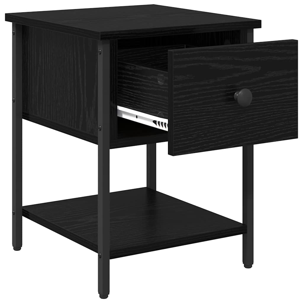 Nachttisch 2 pcs Schwarz Eichen-Optik 34 x 35,5 x 45 cm