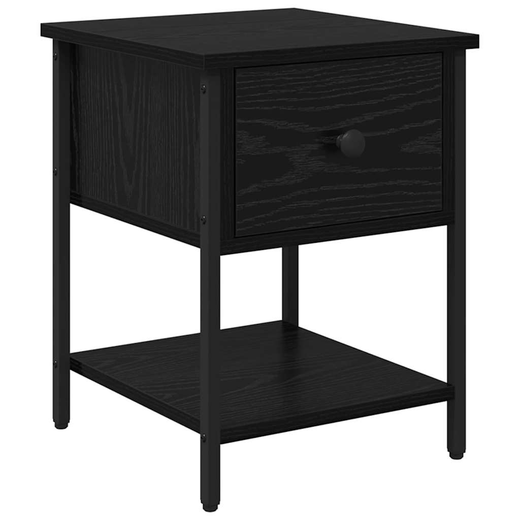 Nachttisch 2 pcs Schwarz Eichen-Optik 34 x 35,5 x 45 cm