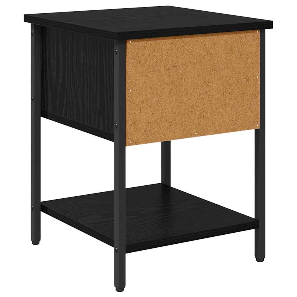 Nachttisch 2 pcs Schwarz Eichen-Optik 34 x 35,5 x 45 cm