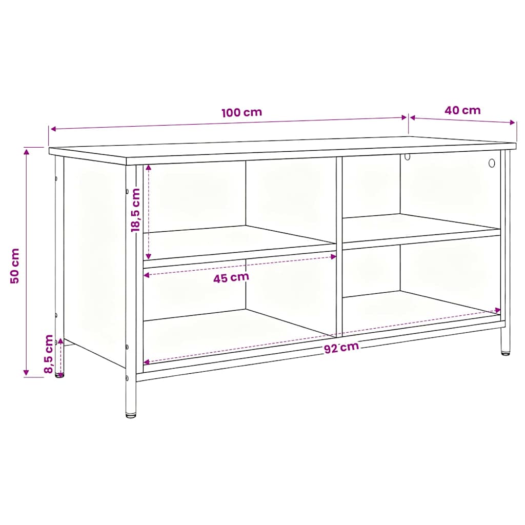 TV-Schränk Altholz 100 x 40 x 50 cm Holzwerkstoff