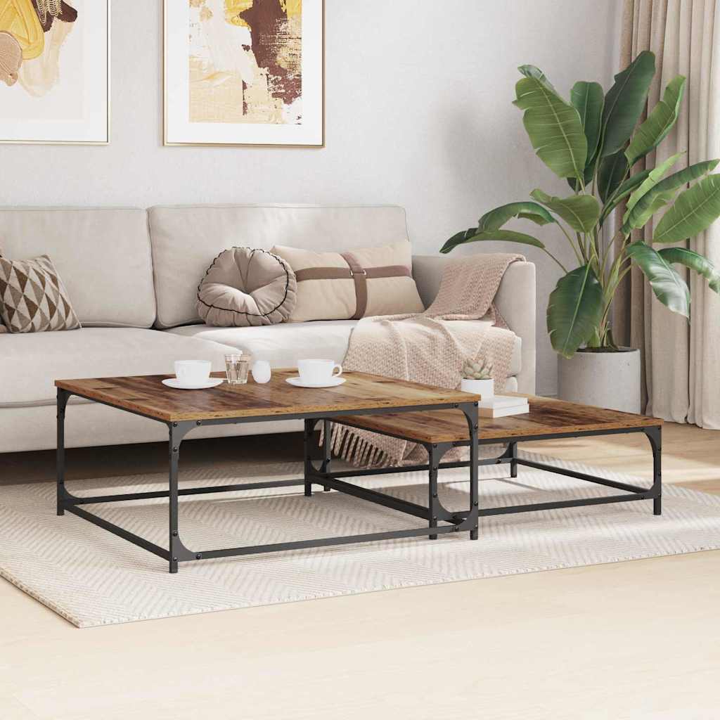 Couchtisch 2 pcs Altholz Holzwerkstoff