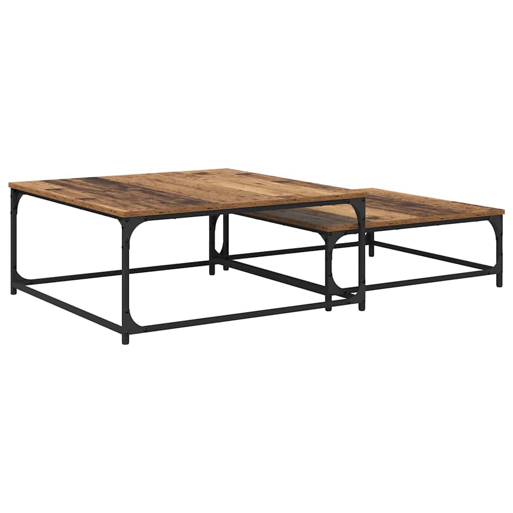 Couchtisch 2 pcs Altholz Holzwerkstoff