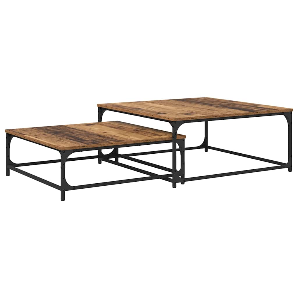 Couchtisch 2 pcs Altholz Holzwerkstoff