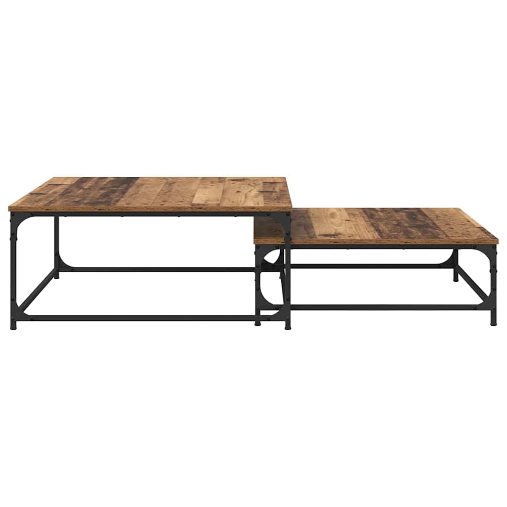 Couchtisch 2 pcs Altholz Holzwerkstoff