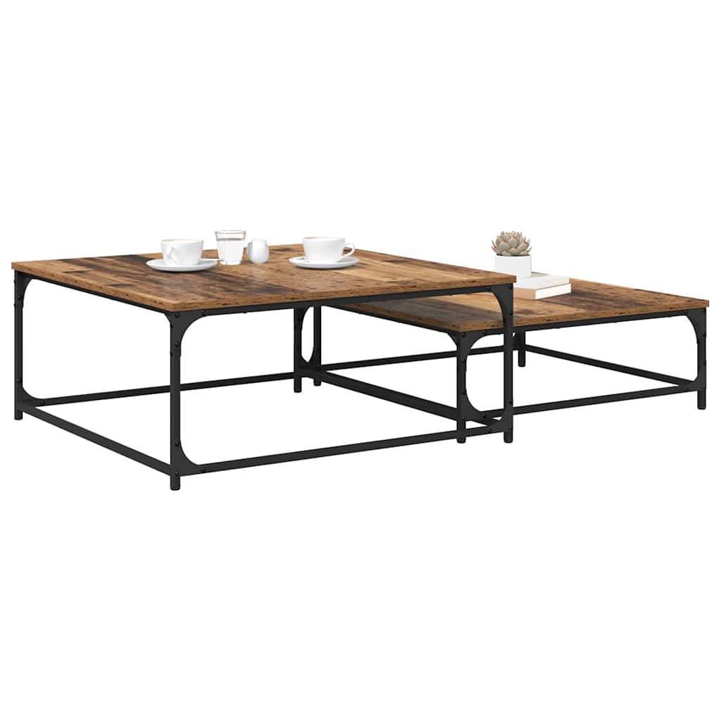 Couchtisch 2 pcs Altholz Holzwerkstoff
