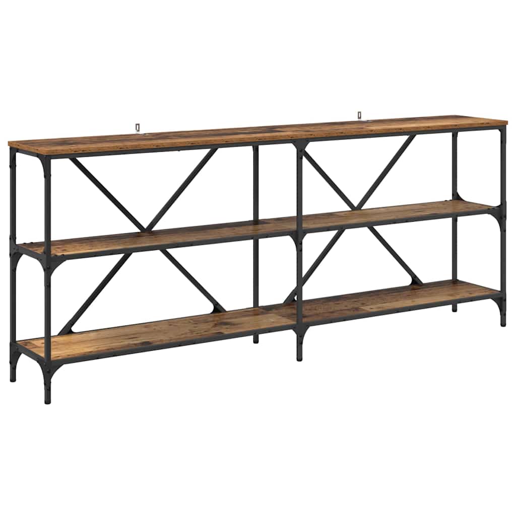Konsolentisch mit Regal Altholz 180 x 30 x 75 cm Holzwerkstoff