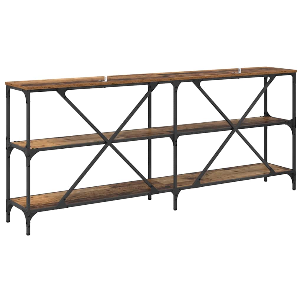 Konsolentisch mit Regal Altholz 180 x 30 x 75 cm Holzwerkstoff