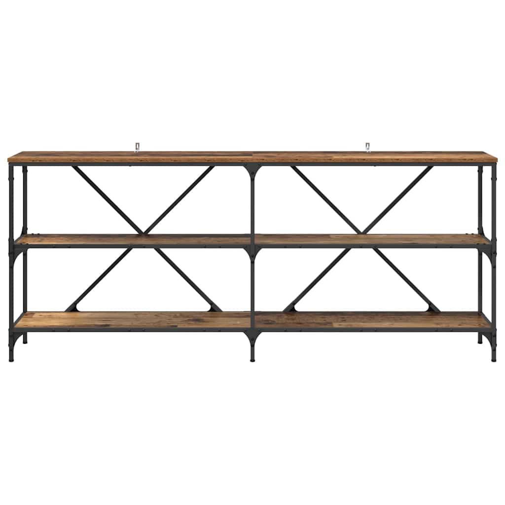 Konsolentisch mit Regal Altholz 180 x 30 x 75 cm Holzwerkstoff