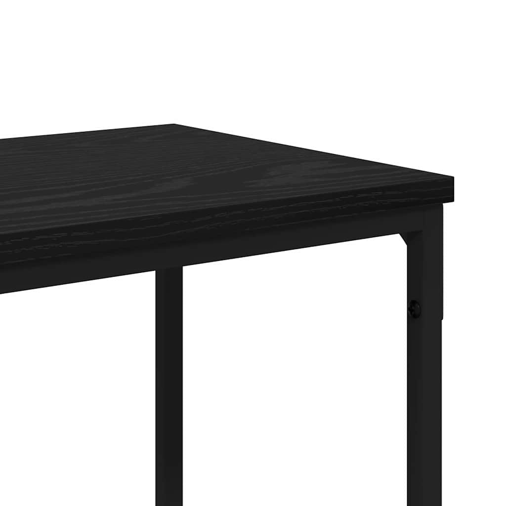 Konsolentisch mit Regal Schwarz Eichen-Optik 180 x 30 x 75 cm