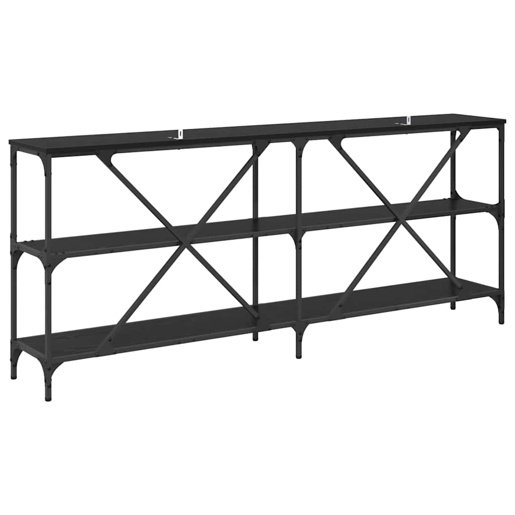 Konsolentisch mit Regal Schwarz Eichen-Optik 180 x 30 x 75 cm