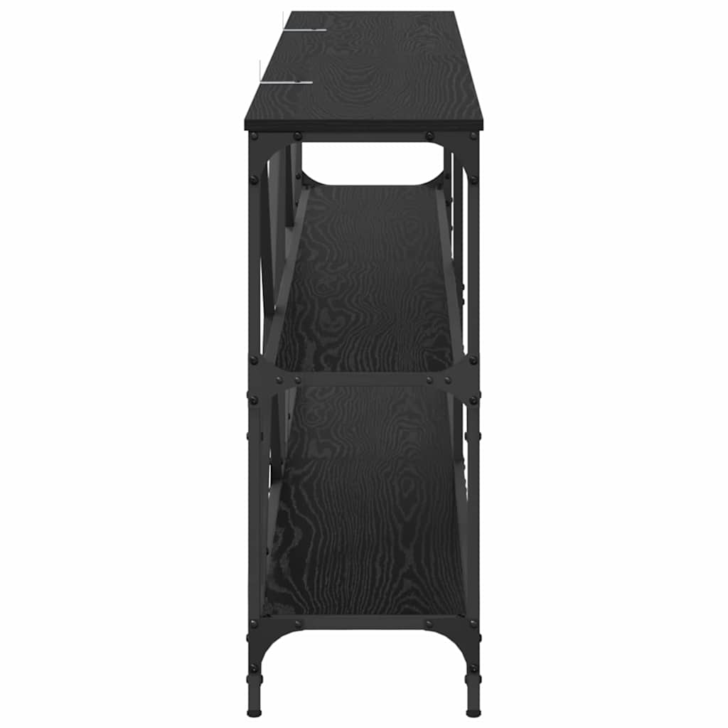 Konsolentisch mit Regal Schwarz Eichen-Optik 180 x 30 x 75 cm