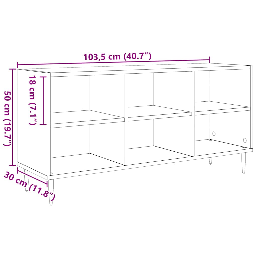 TV-Schränk Altholz 103,5 x 30 x 50 cm Holzwerkstoff