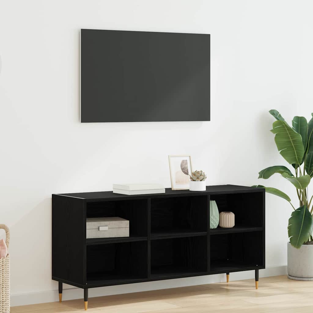 TV-Schränk Schwarz Eichen-Optik 103,5 x 30 x 50 cm