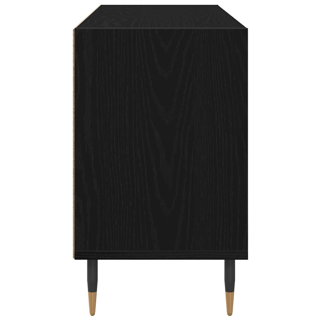 TV-Schränk Schwarz Eichen-Optik 103,5 x 30 x 50 cm