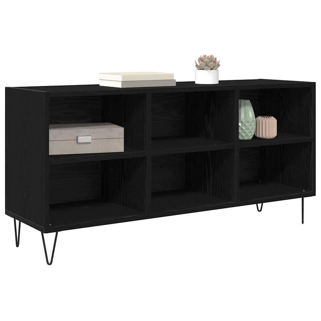 TV-Schränk Schwarz Eichen-Optik 103,5 x 30 x 50 cm