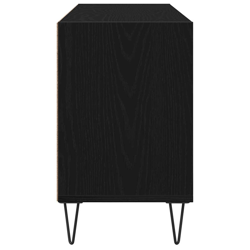 TV-Schränk Schwarz Eichen-Optik 103,5 x 30 x 50 cm