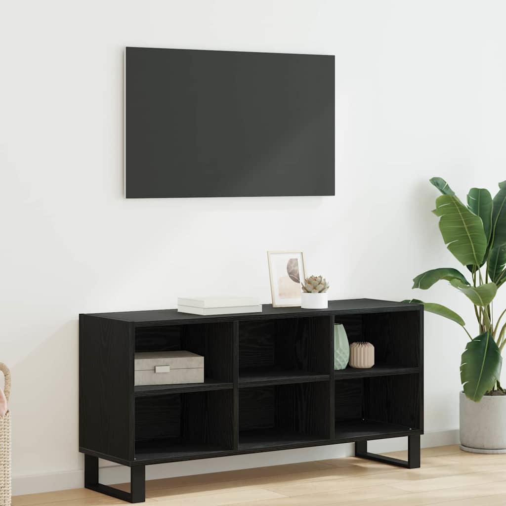 TV-Schränk Schwarz Eichen-Optik 103,5 x 30 x 50 cm
