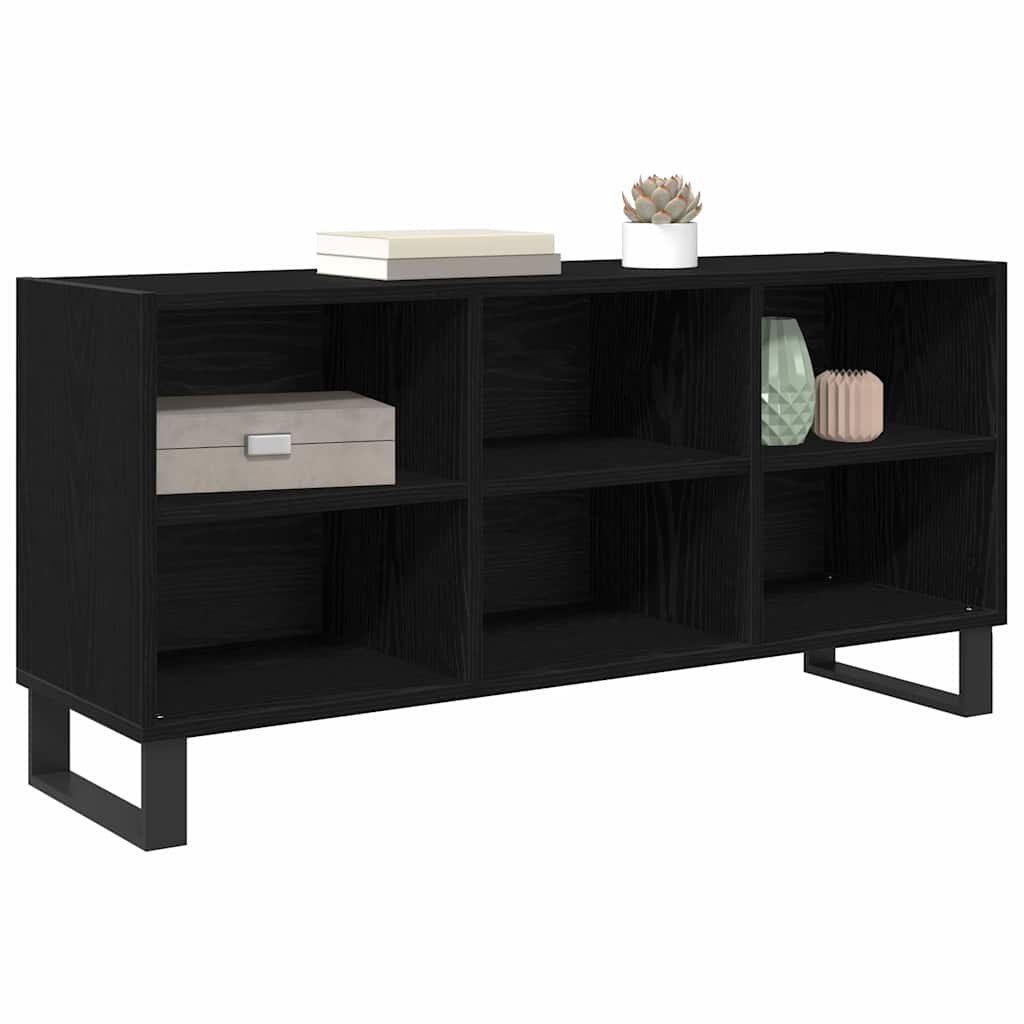 TV-Schränk Schwarz Eichen-Optik 103,5 x 30 x 50 cm