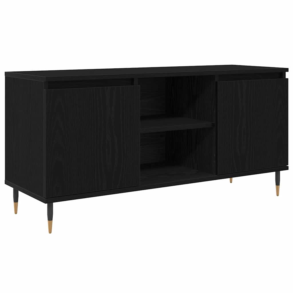 TV-Schränk Schwarz Eichen-Optik 104 x 35 x 50 cm Holzwerkstoff