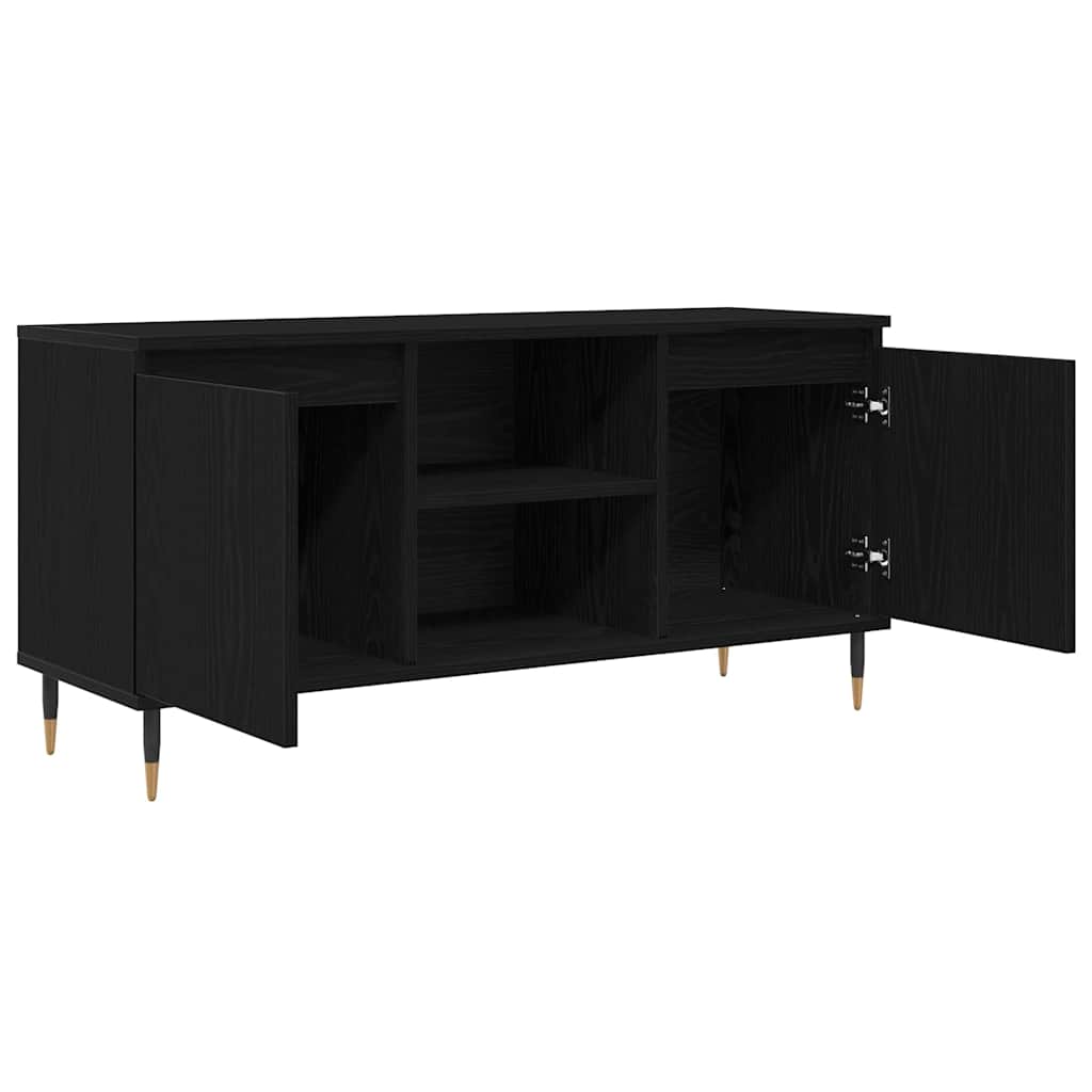 TV-Schränk Schwarz Eichen-Optik 104 x 35 x 50 cm Holzwerkstoff