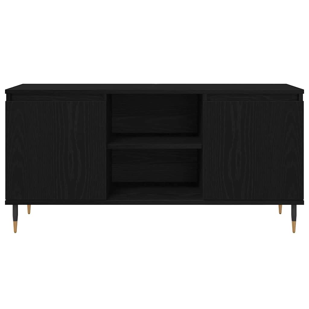 TV-Schränk Schwarz Eichen-Optik 104 x 35 x 50 cm Holzwerkstoff