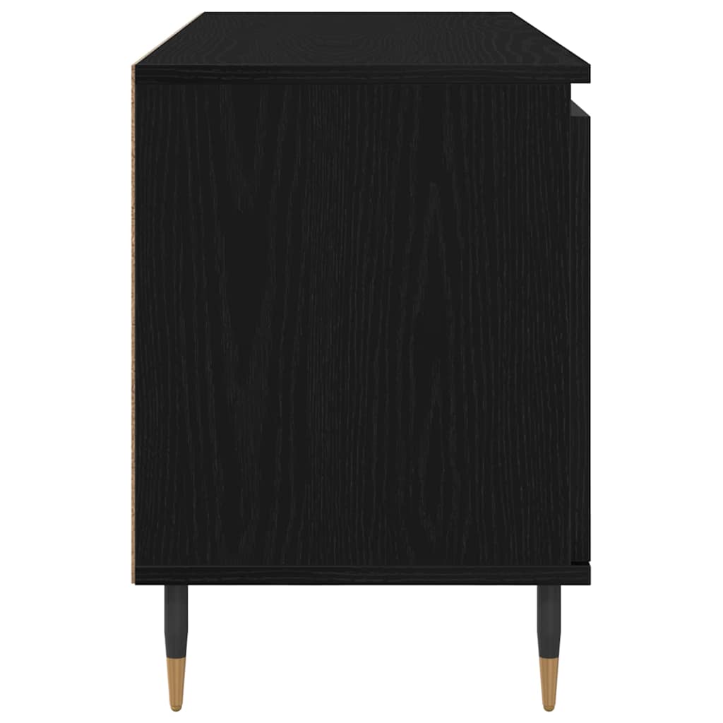 TV-Schränk Schwarz Eichen-Optik 104 x 35 x 50 cm Holzwerkstoff