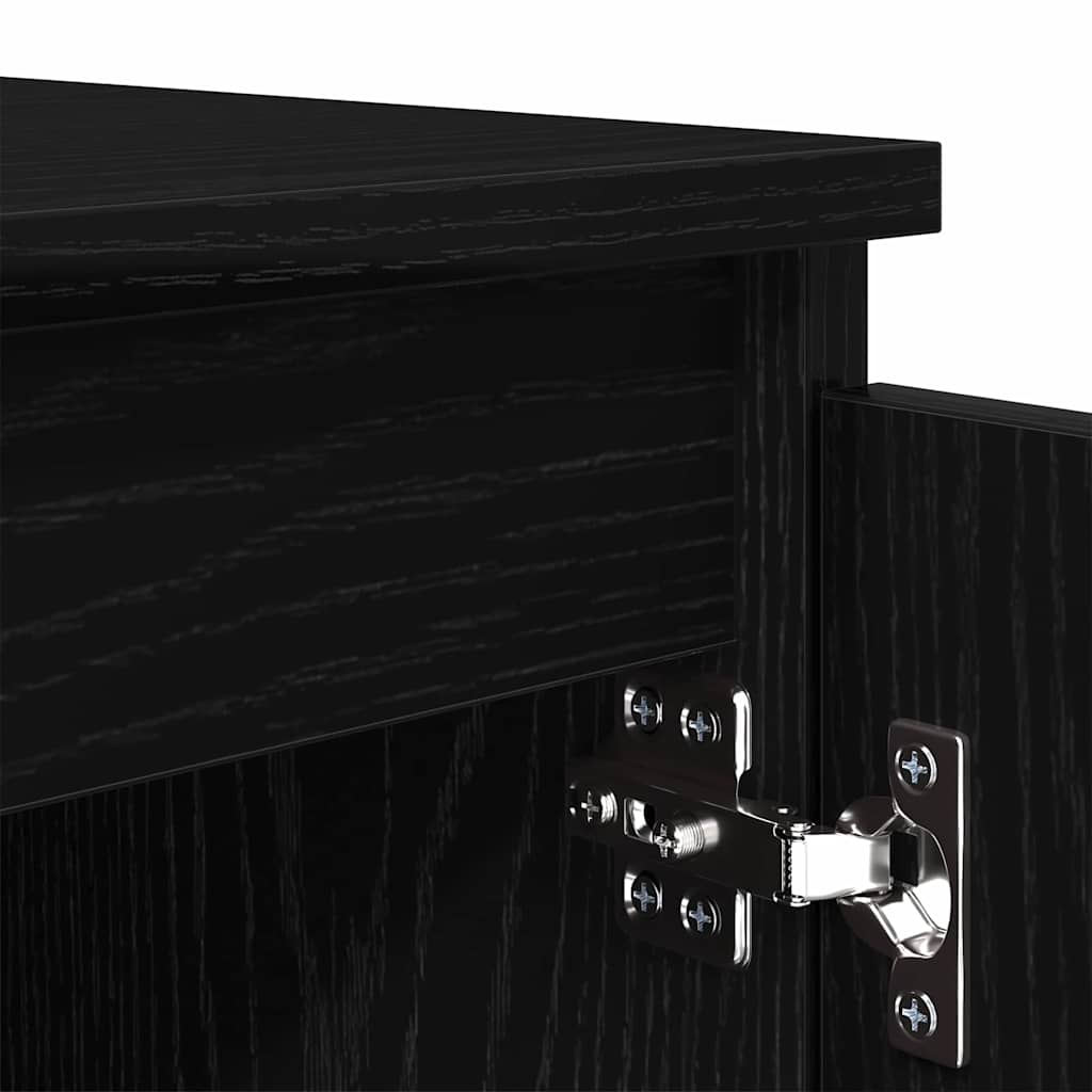TV-Schränk Schwarz Eichen-Optik 104 x 35 x 50 cm Holzwerkstoff