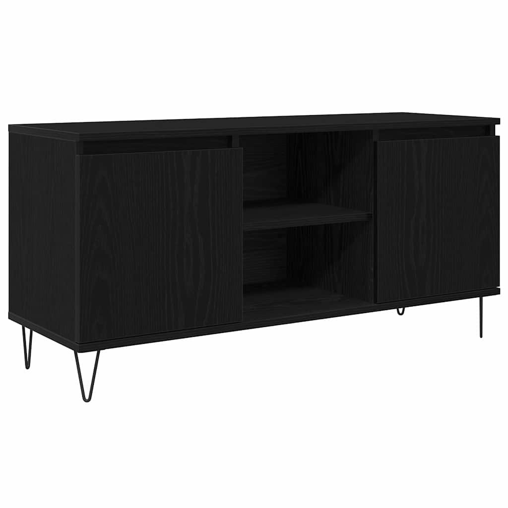 TV-Schränk Schwarz Eichen-Optik 104 x 35 x 50 cm Holzwerkstoff
