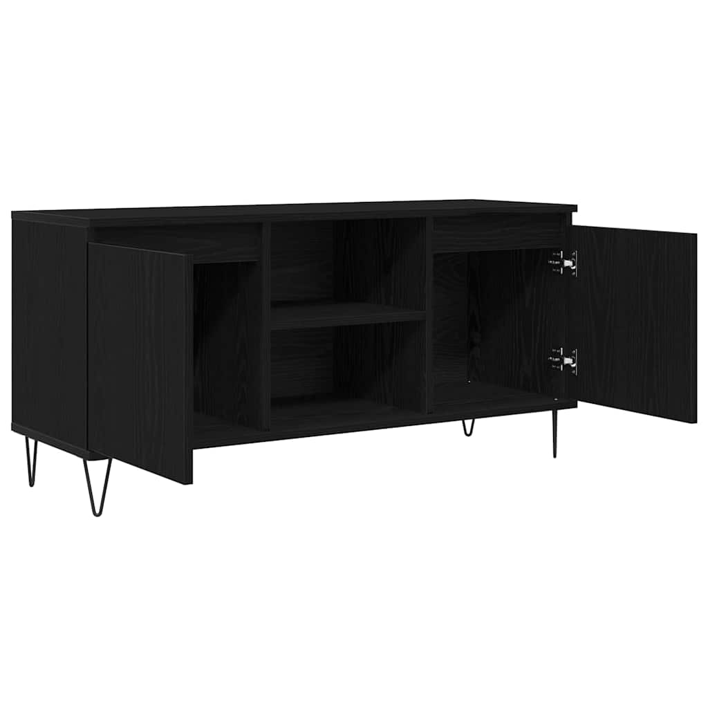 TV-Schränk Schwarz Eichen-Optik 104 x 35 x 50 cm Holzwerkstoff