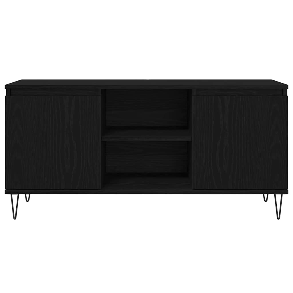 TV-Schränk Schwarz Eichen-Optik 104 x 35 x 50 cm Holzwerkstoff