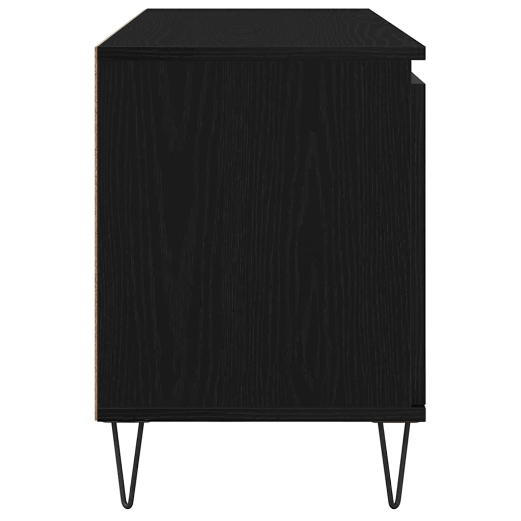 TV-Schränk Schwarz Eichen-Optik 104 x 35 x 50 cm Holzwerkstoff
