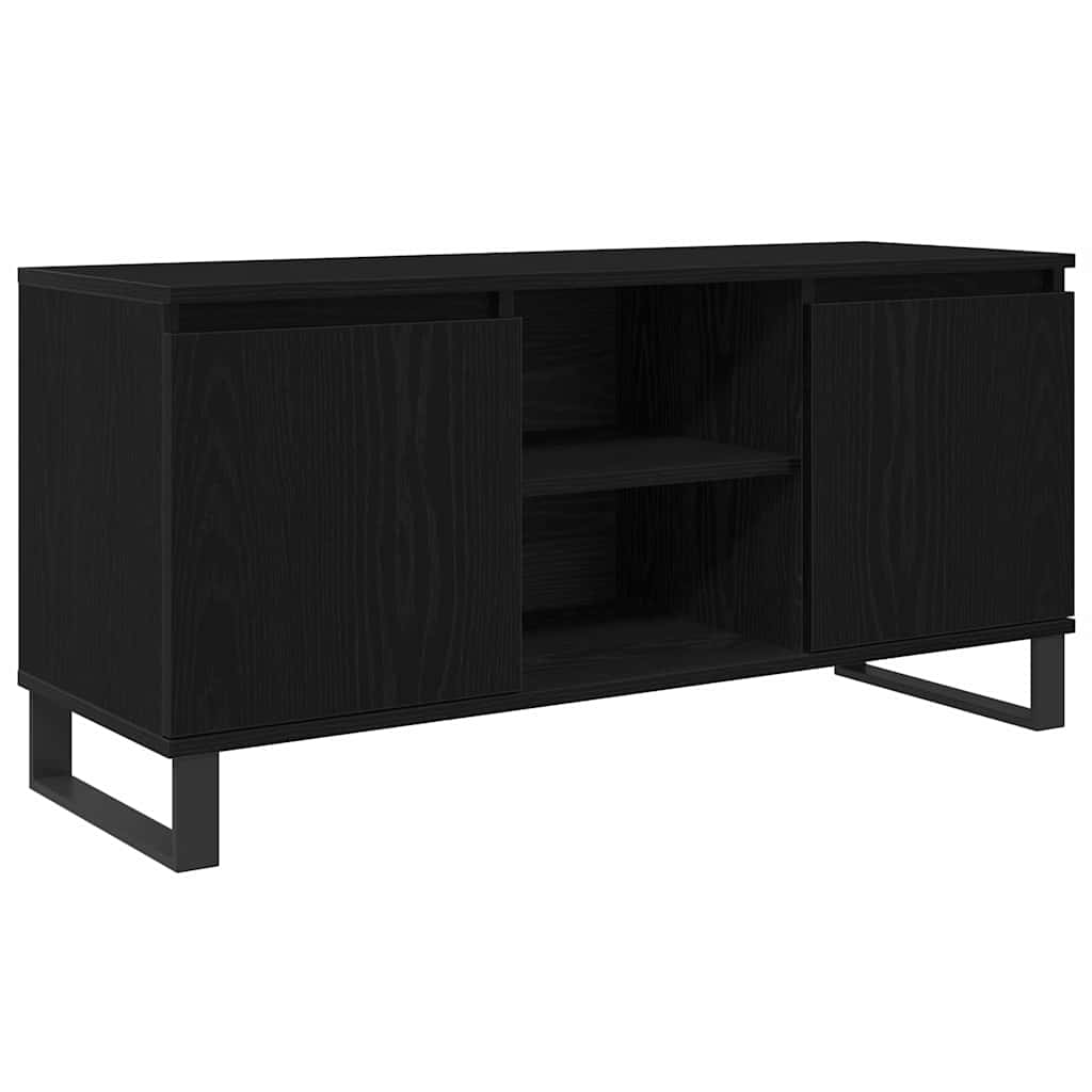 TV-Schränk Schwarz Eichen-Optik 104 x 35 x 50 cm Holzwerkstoff