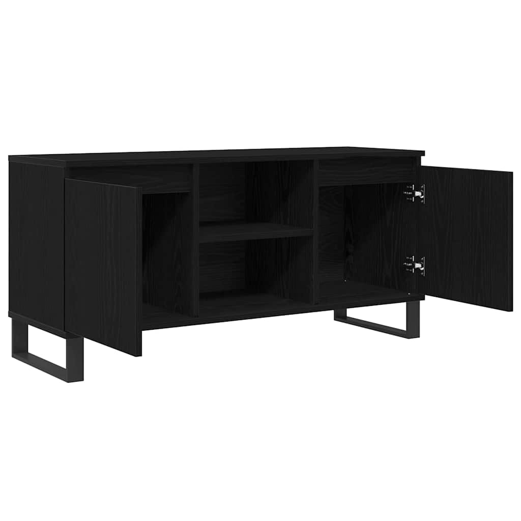 TV-Schränk Schwarz Eichen-Optik 104 x 35 x 50 cm Holzwerkstoff