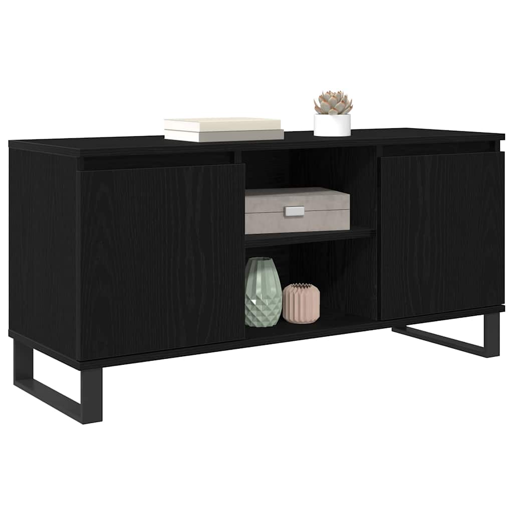 TV-Schränk Schwarz Eichen-Optik 104 x 35 x 50 cm Holzwerkstoff