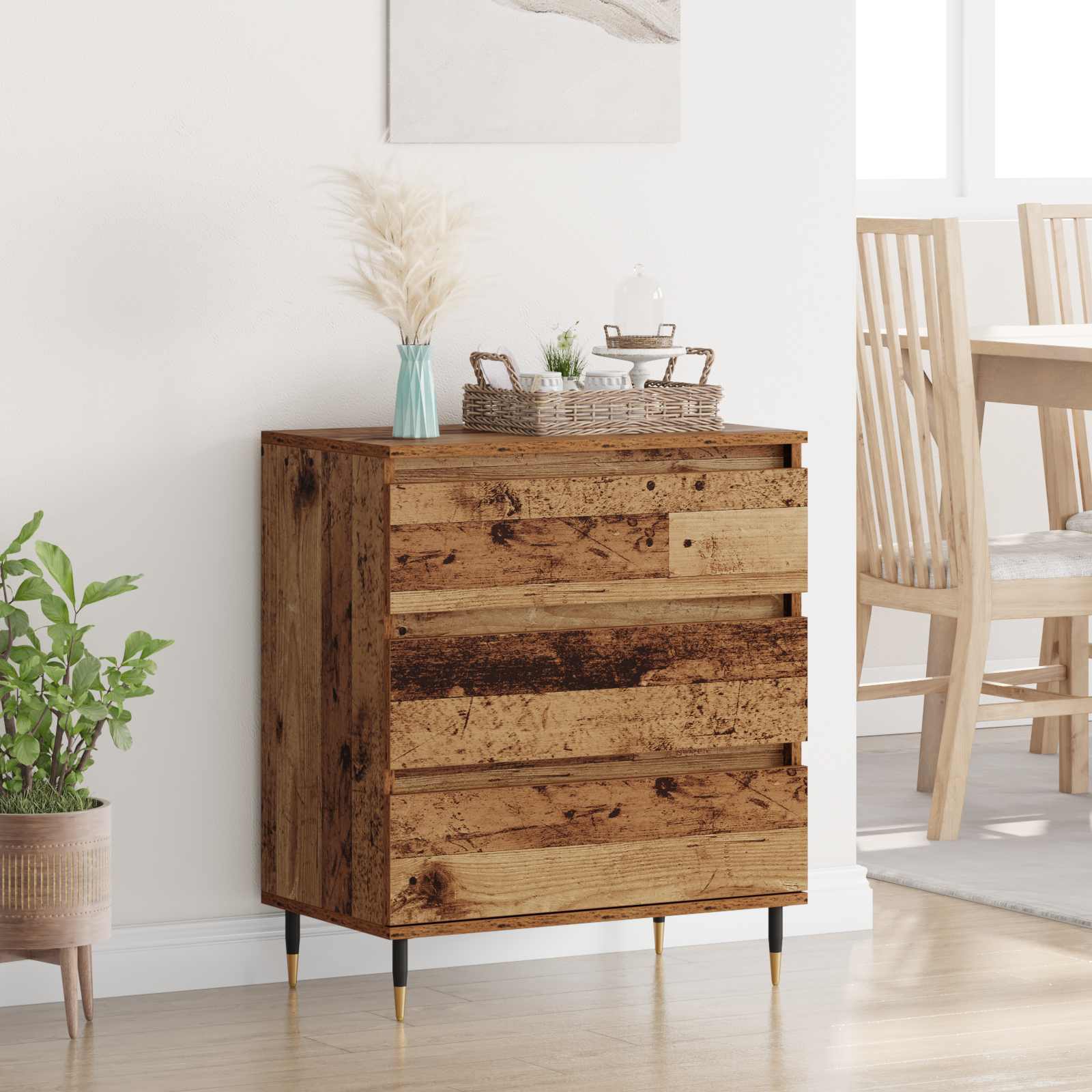 Sideboard mit Schubladen Altholz 60 x 35 x 70 cm Holzwerkstoff