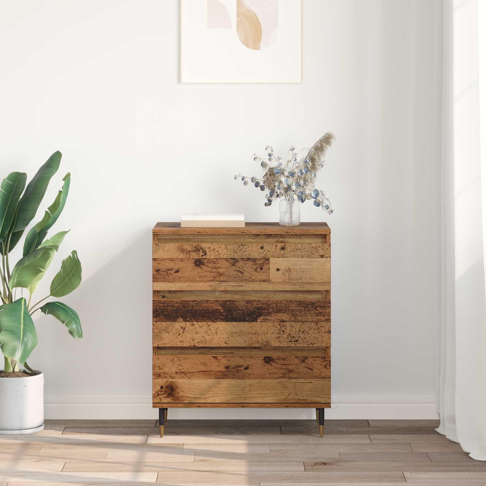 Sideboard mit Schubladen Altholz 60 x 35 x 70 cm Holzwerkstoff