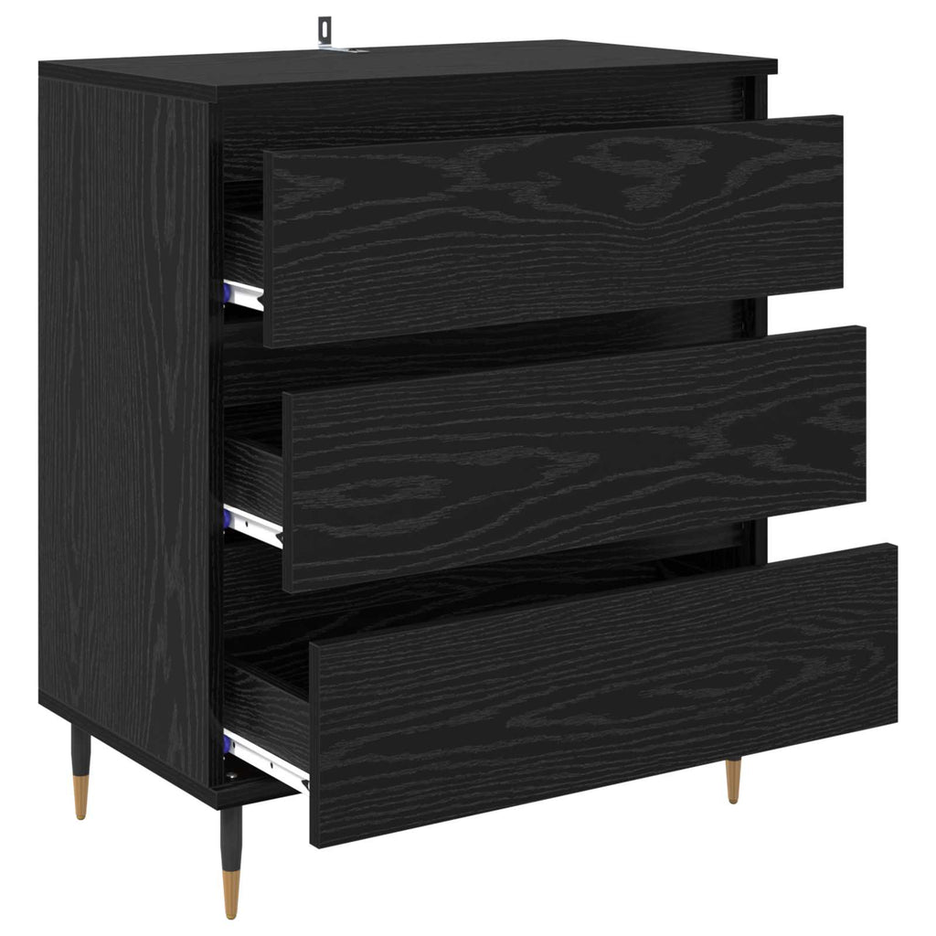 Sideboard Schwarz Eichen-Optik 60 x 35 x 70 cm Holzwerkstoff